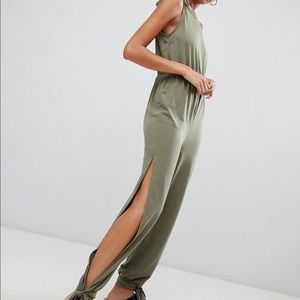 ASOS Tie Detail Split Side Jumpsuit